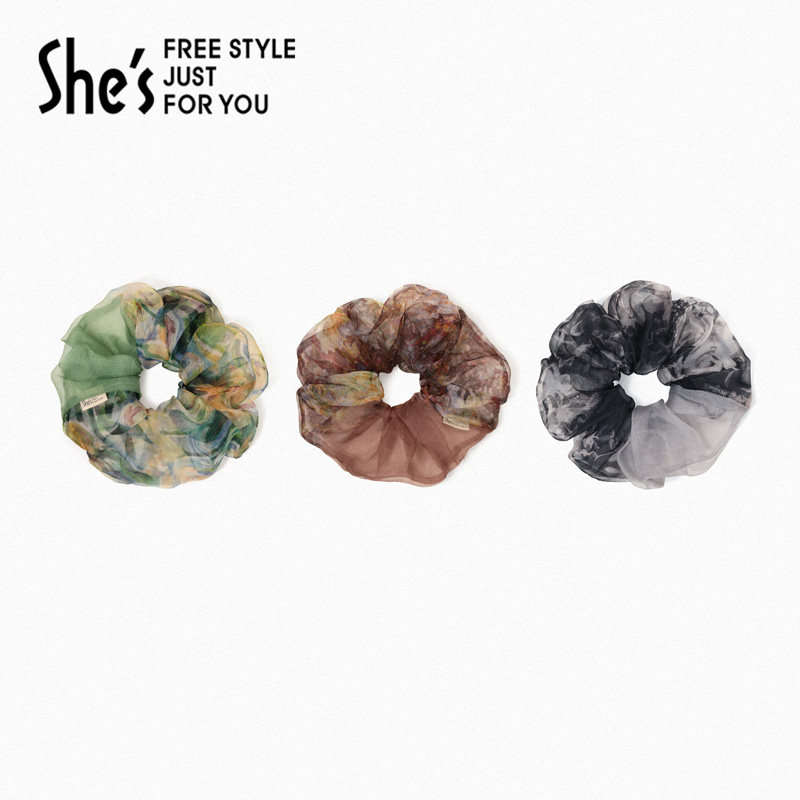 shes茜子时尚艺术印花大肠发圈