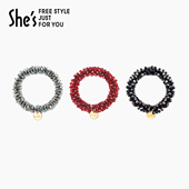 shes茜子耀我宣言原创璀璨工艺水晶马尾发圈发绳皮筋头花头饰发饰