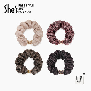 shes茜子莫奈晶石小号发圈欧根纱滴油蝴蝶马尾大肠发圈橡皮筋