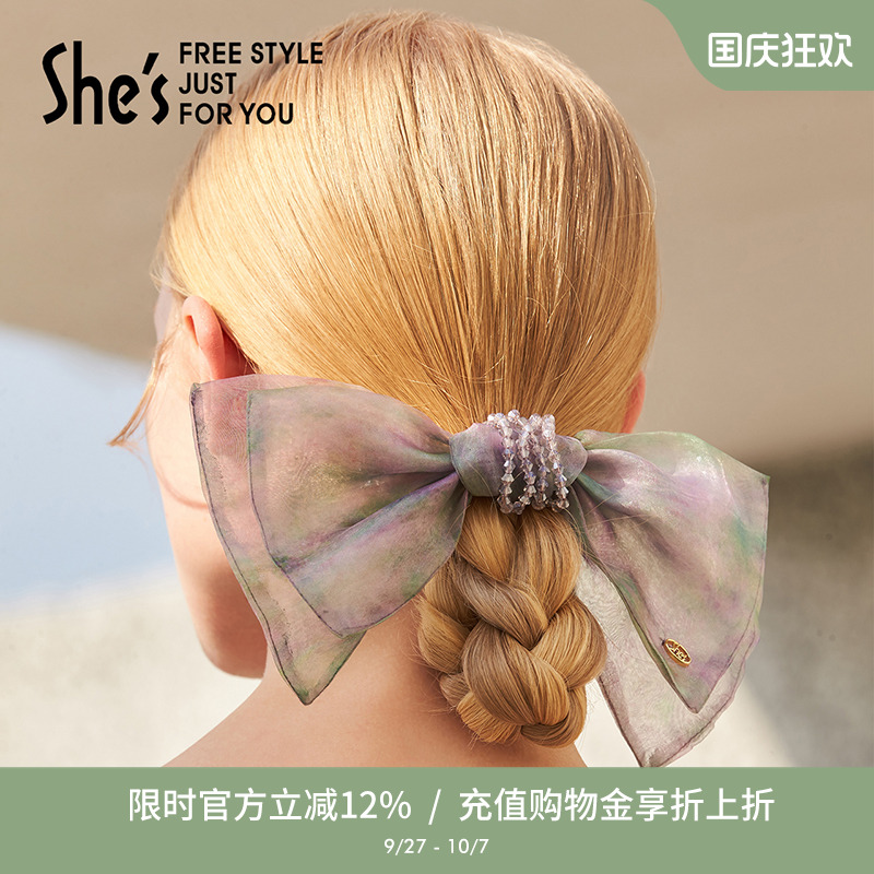 shes茜子郁金香蝴蝶结横夹