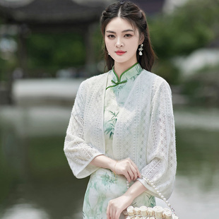 配旗袍小披肩外塔高级感遮手臂晚礼服外套春秋夏季薄款女百搭减龄