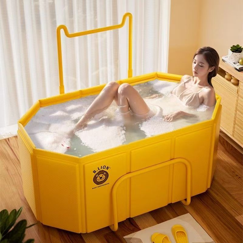 泡澡桶折叠大人全身浴缸成人洗澡浴桶家用儿童可坐浴盆沐浴桶感温