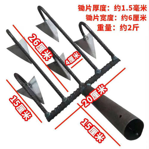 新款翻地三齿松土耘锄五齿耙子锄草锄头尖农用锄头锄全钢耙锄工具