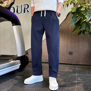 加绒分割设计宽松百搭弯刀运动卫裤男美式潮cleanfit K366加绒P55图片