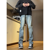 秋款2025新款复古牛仔裤男潮牌合体水洗直筒窄版男裤6601P55控78，男装牛仔裤，星座1102