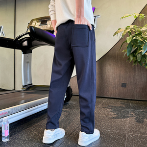 加绒分割设计宽松百搭弯刀运动卫裤男美式潮cleanfit K366加绒P55图片