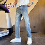 秋冬主推美式高街痞帅cleanfit弹力微宽松直筒牛仔裤男潮185P65，男装牛仔裤，星座1102