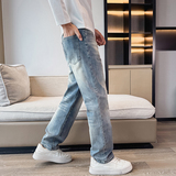 秋冬主推美式高街痞帅cleanfit弹力微宽松直筒牛仔裤男潮180P65，男装牛仔裤，星座1102