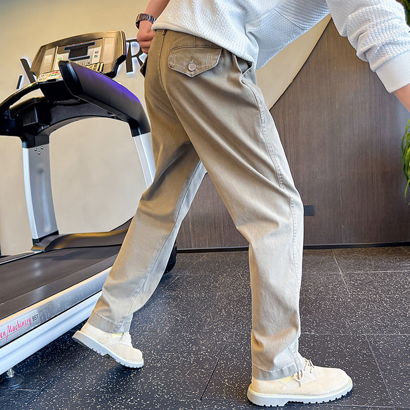 抖音 店主风美式可调节水洗破坏耐磨直筒做牛仔裤男K1006P65图片