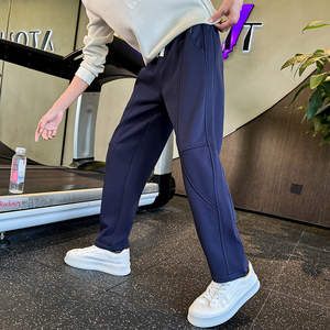加绒分割设计宽松百搭弯刀运动卫裤男美式潮cleanfit K366加绒P55图片