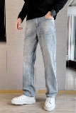 四季款浅色牛仔裤男潮牌痞帅休闲百搭宽松显瘦直筒长裤子180P65，男装牛仔裤，星座1102