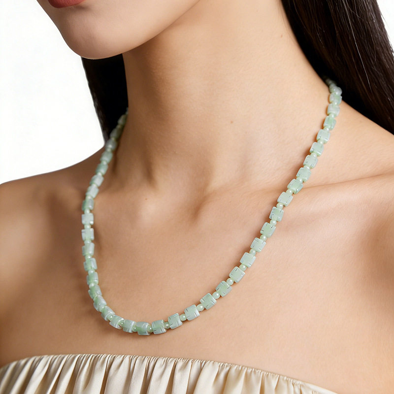 纯天然翡翠玉A货万字万事顺意项链缅甸玉正品高级玉石男女款新款