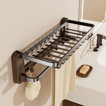 吸盘毛巾架免打孔卫生间置物架浴室双层挂件强力承重套装浴巾挂架