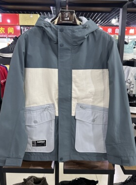 乔丹男子梭织风衣薄绒保暖防风时尚潮流拼色外套上衣GFD43223502