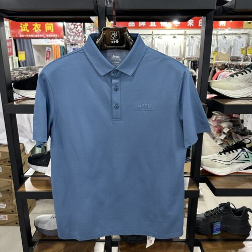 吉普Jeep正品男翻领短袖Polo衫休闲商务简约半袖上衣J322199961