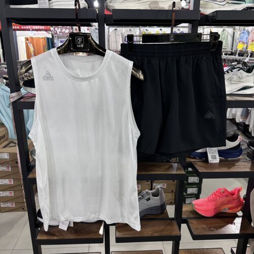 匹克正品男子夏季跑步运动健身背心套装无袖透气速干短裤DF152037