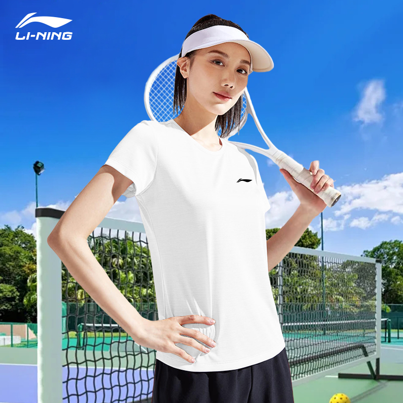 李宁速干t恤女款运动短袖新款