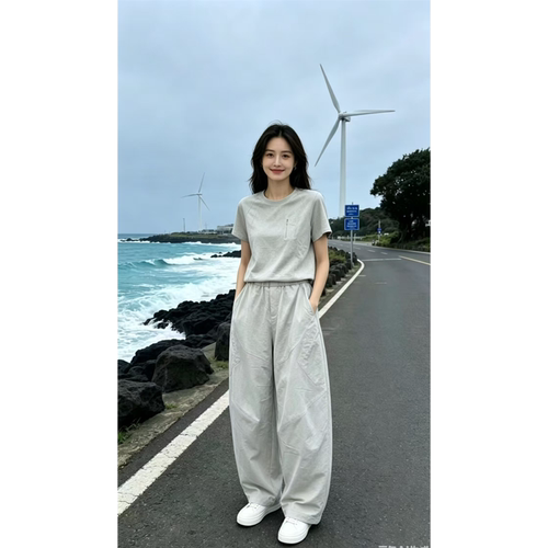 鑫雅丽贝卡26081正品2026夏季新休闲百搭速干直筒阔腿裤香蕉裤女