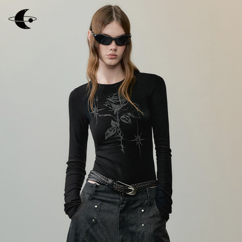 2025长裙印花T恤女打底衫女内搭