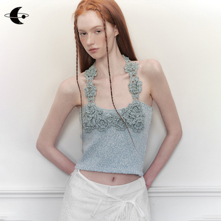 露背背心小众 原创针织挂脖吊带上衣女夏无袖 创世纪元 瑰意琦行
