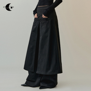 创世纪元【冷构诗学】裤子女2025新款冬季解构工装双层裙裤休闲裤