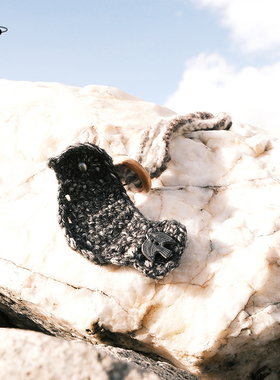 手工钩针牦牛绒耳机包+项链