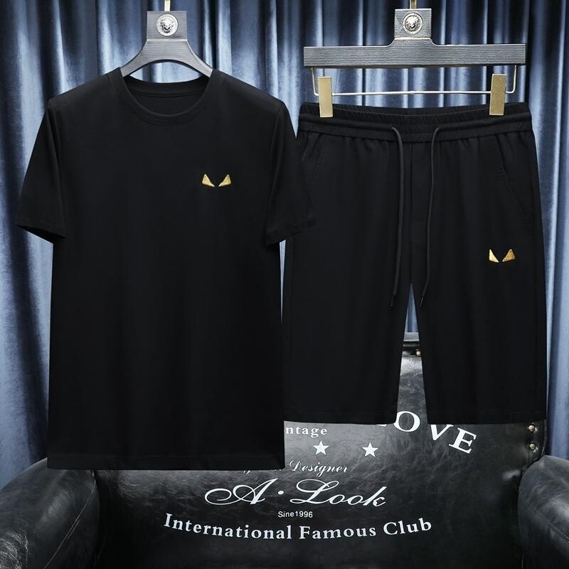 钱塘6014 货号6662 P140 控228 男士春夏短袖短裤套装图片