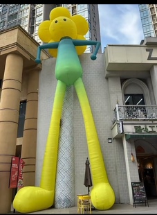 充气卡通长腿太阳花朵人偶气模植物动物大型户外模型定制气模花朵