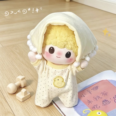 现货10cm20cm娃衣波点动物连体睡衣可爱棉花娃娃衣服玩偶公仔换装