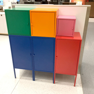 宜家利克胡柜子 办公收纳柜文件柜居家餐具柜厨具柜金属柜子壁柜