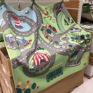 宜家 斯塔斯代 地毯 儿童地毯 儿童游戏垫 汽车轨道地毯 卧室地毯