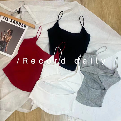 妃子纪性感棉质女后交叉美背背心