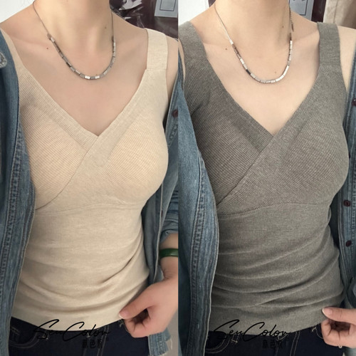 黛美芮背心磨毛保暖乳胶固定杯女