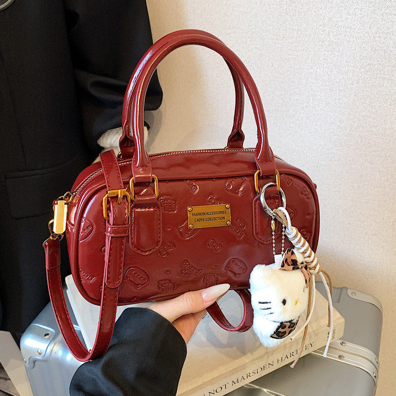 高级感红色手提拎包女2026新款婚包结婚新娘包时尚印花单肩斜挎包