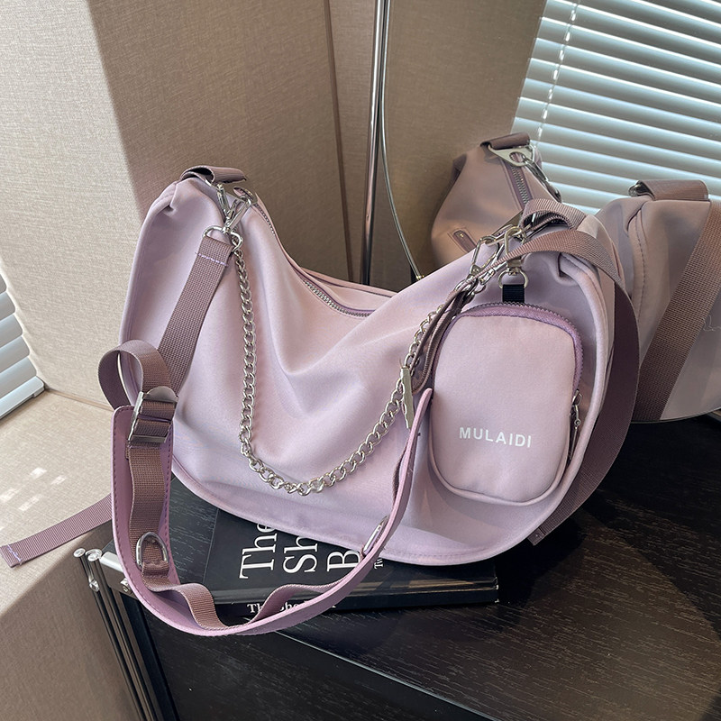 大容量包包女百搭2026新款潮流紫色单肩斜挎包运动休闲腋下饺子包