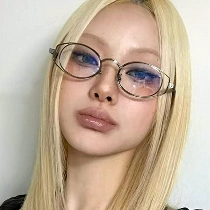 欧美复古金属朋克风椭圆形太阳镜