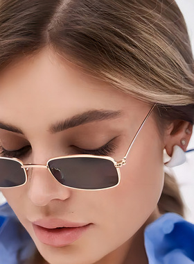 欧美复古长方形朋克风太阳眼镜潮