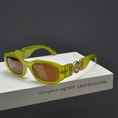 欧美复古潮流不规则椭圆形太阳眼镜男女潮个性 人头像时髦街拍墨镜