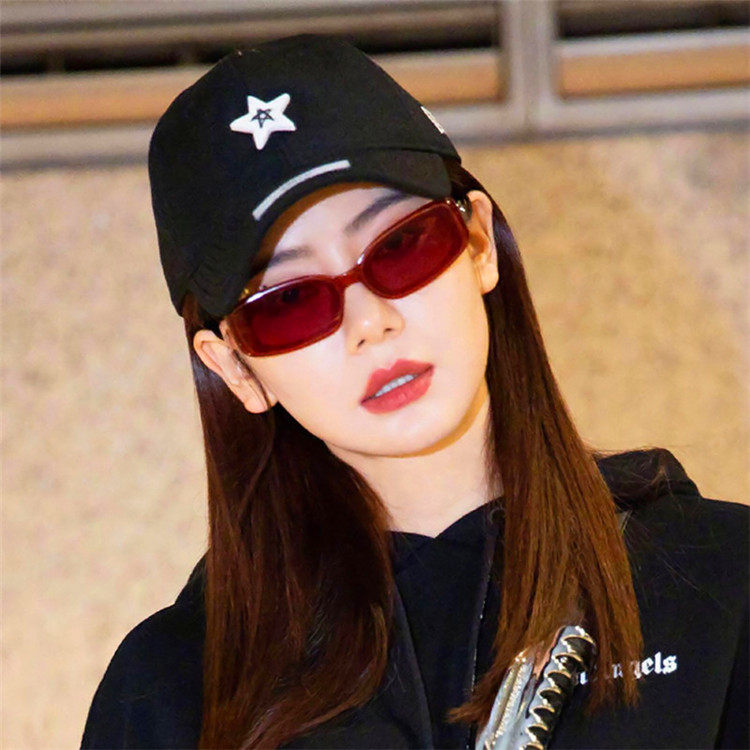 ins韩版长方形框眼镜女果冻色