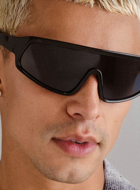 y2k千禧未来感朋克风连体大框炫彩墨镜男女骑行嘻哈街拍太阳眼镜