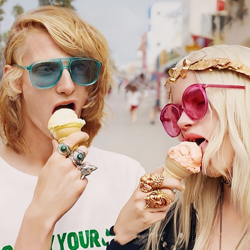 欧美复古方形大框双梁蛤蟆镜男女潮户外骑行街拍太阳眼镜嘻哈墨镜