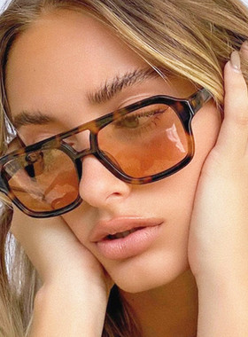 防紫外线方形复古男女双梁太阳镜