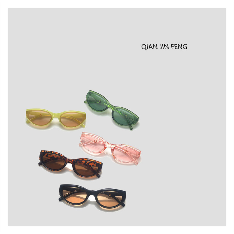 明星网红复古小框猫眼墨镜夏新款潮女高级感ins欧美茶色太阳眼镜