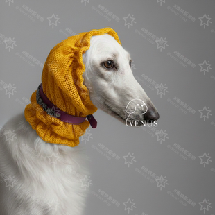 狗头套网眼透气吃饭防脏头套狗狗头饰阿富汗美卡可卡布垂耳大耳