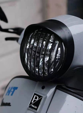 适用于Vespa摩托车GTS300HPE改装前大灯灯网大灯框帽檐网装饰网