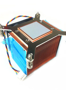 金钱豹1151 1150 1200 1366 2011纯铜cpu散热器2U侧吹服务器风扇