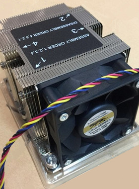 金钱豹 2U LGA3647长正方形 4根热管服务器风扇 CPU散热器4线调速