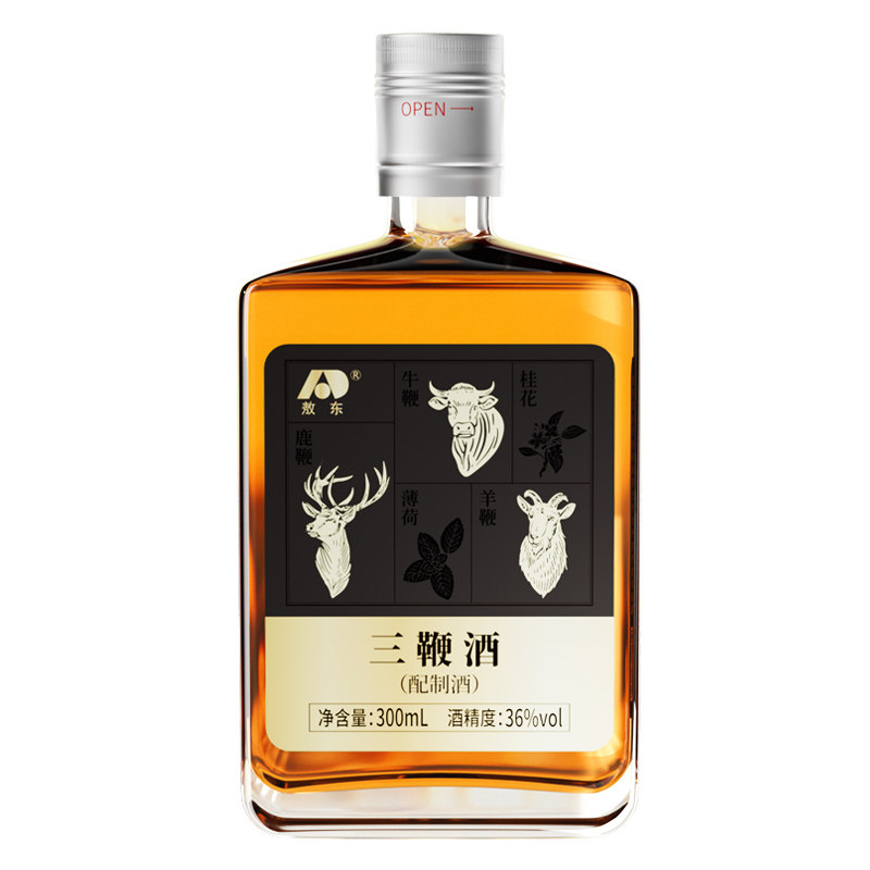 敖东正宗三鞭酒300ml梅花鹿鹿鞭纯粮食酒36度