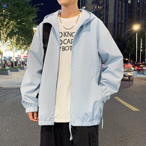 连帽春秋季宽松户外夹克拉链设计