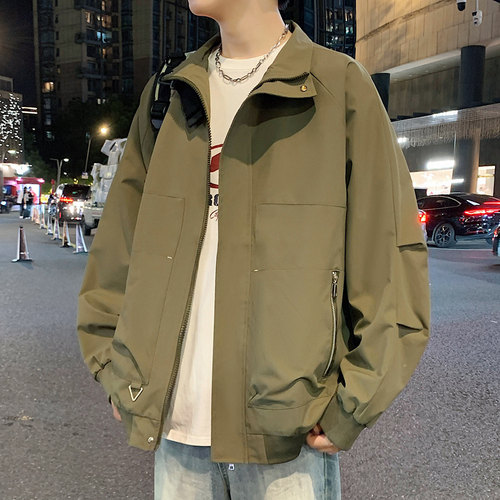 秋季新款宽松立领夹克外套